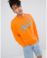 orange besticktes Sweatshirt