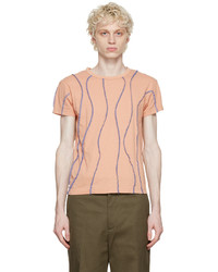 orange besticktes T-Shirt mit einem Rundhalsausschnitt von Acne Studios