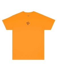 orange besticktes T-Shirt mit einem Rundhalsausschnitt von Anti Social Social Club