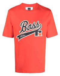 orange besticktes T-Shirt mit einem Rundhalsausschnitt von BOSS HUGO BOSS
