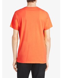 orange besticktes T-Shirt mit einem Rundhalsausschnitt von Burberry