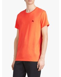 orange besticktes T-Shirt mit einem Rundhalsausschnitt von Burberry