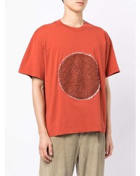 orange besticktes T-Shirt mit einem Rundhalsausschnitt von Craig Green