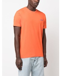 orange besticktes T-Shirt mit einem Rundhalsausschnitt von MC2 Saint Barth