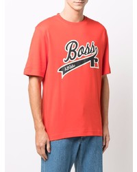 orange besticktes T-Shirt mit einem Rundhalsausschnitt von BOSS HUGO BOSS