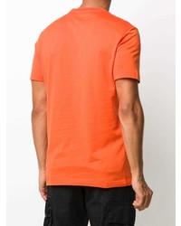 orange besticktes T-Shirt mit einem Rundhalsausschnitt von Versace