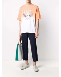 orange besticktes T-Shirt mit einem Rundhalsausschnitt von Kenzo