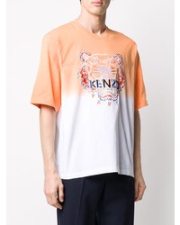 orange besticktes T-Shirt mit einem Rundhalsausschnitt von Kenzo