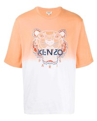orange besticktes T-Shirt mit einem Rundhalsausschnitt von Kenzo