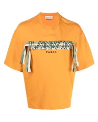 orange besticktes T-Shirt mit einem Rundhalsausschnitt von Lanvin