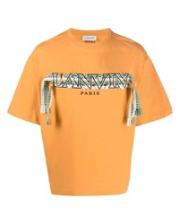 orange besticktes T-Shirt mit einem Rundhalsausschnitt von Lanvin