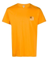 orange besticktes T-Shirt mit einem Rundhalsausschnitt von Loewe