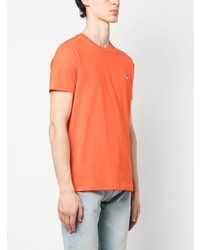 orange besticktes T-Shirt mit einem Rundhalsausschnitt von PS Paul Smith