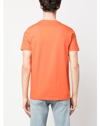 orange besticktes T-Shirt mit einem Rundhalsausschnitt von PS Paul Smith