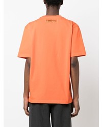 orange besticktes T-Shirt mit einem Rundhalsausschnitt von Heron Preston
