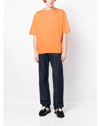 orange besticktes T-Shirt mit einem Rundhalsausschnitt von Lanvin