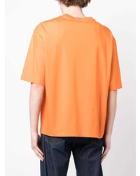 orange besticktes T-Shirt mit einem Rundhalsausschnitt von Lanvin