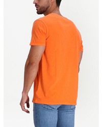 orange besticktes T-Shirt mit einem Rundhalsausschnitt von Polo Ralph Lauren