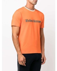 orange besticktes T-Shirt mit einem Rundhalsausschnitt von Wales Bonner