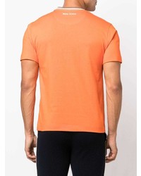 orange besticktes T-Shirt mit einem Rundhalsausschnitt von Wales Bonner