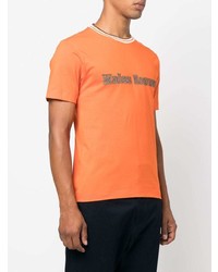 orange besticktes T-Shirt mit einem Rundhalsausschnitt von Wales Bonner