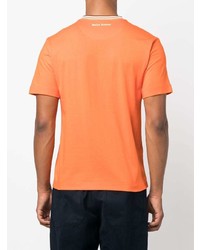 orange besticktes T-Shirt mit einem Rundhalsausschnitt von Wales Bonner