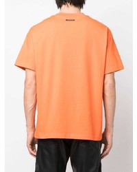 orange besticktes T-Shirt mit einem Rundhalsausschnitt von Roberto Cavalli