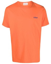 orange besticktes T-Shirt mit einem Rundhalsausschnitt von MC2 Saint Barth