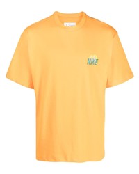 orange besticktes T-Shirt mit einem Rundhalsausschnitt von Nike