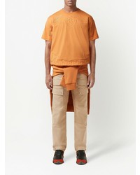 orange besticktes T-Shirt mit einem Rundhalsausschnitt von Burberry