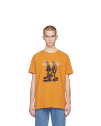 orange besticktes T-Shirt mit einem Rundhalsausschnitt von Off-White
