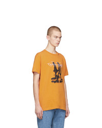 orange besticktes T-Shirt mit einem Rundhalsausschnitt von Off-White