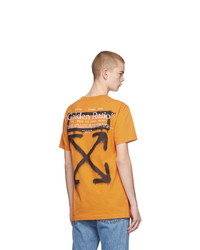 orange besticktes T-Shirt mit einem Rundhalsausschnitt von Off-White