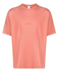 orange besticktes T-Shirt mit einem Rundhalsausschnitt von Paul Smith