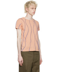 orange besticktes T-Shirt mit einem Rundhalsausschnitt von Acne Studios