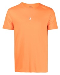 orange besticktes T-Shirt mit einem Rundhalsausschnitt von Polo Ralph Lauren