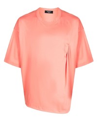 orange besticktes T-Shirt mit einem Rundhalsausschnitt von SONGZIO