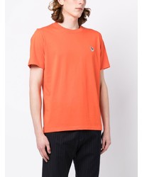 orange besticktes T-Shirt mit einem Rundhalsausschnitt von PS Paul Smith