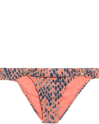 orange Bikinihose mit Schlangenmuster