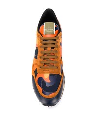 orange Camouflage Sportschuhe von Valentino Garavani