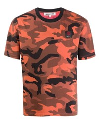 orange Camouflage T-Shirt mit einem Rundhalsausschnitt von McQ Swallow