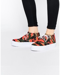 orange Camouflage Turnschuhe