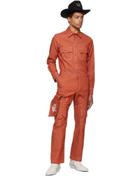 orange Chambray Langarmhemd von Thebe Magugu