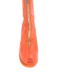 orange Chelsea Boots aus Leder von Guidi