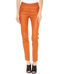 orange enge Hose aus Leder