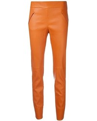 orange enge Hose aus Leder