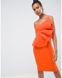 orange figurbetontes Kleid von ASOS DESIGN