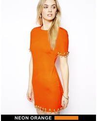 orange figurbetontes Kleid