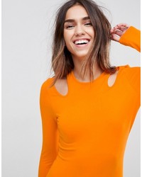 orange figurbetontes Kleid von Asos