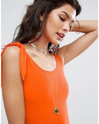 orange figurbetontes Kleid von Asos